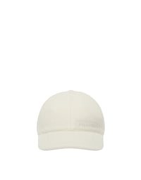 Casquette de baseball unisexe avec logo en laine - Avorio