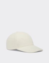 Casquette de baseball unisexe avec logo en laine - Avorio