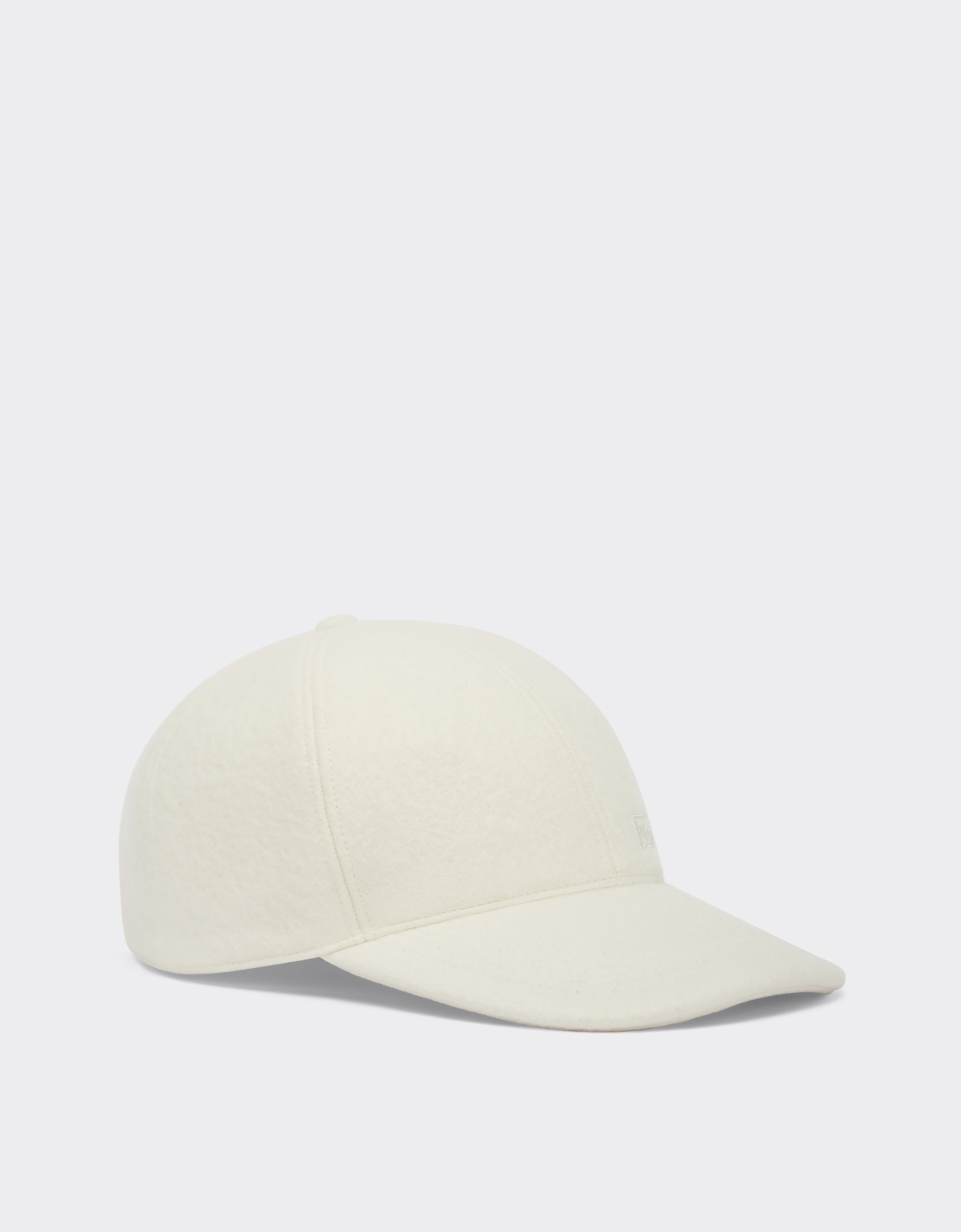 Casquette de baseball unisexe avec logo en laine - Avorio
