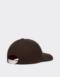 Casquette de baseball unisexe avec logo en laine - Marrone Scuro