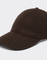 Casquette de baseball unisexe avec logo en laine - Marrone Scuro