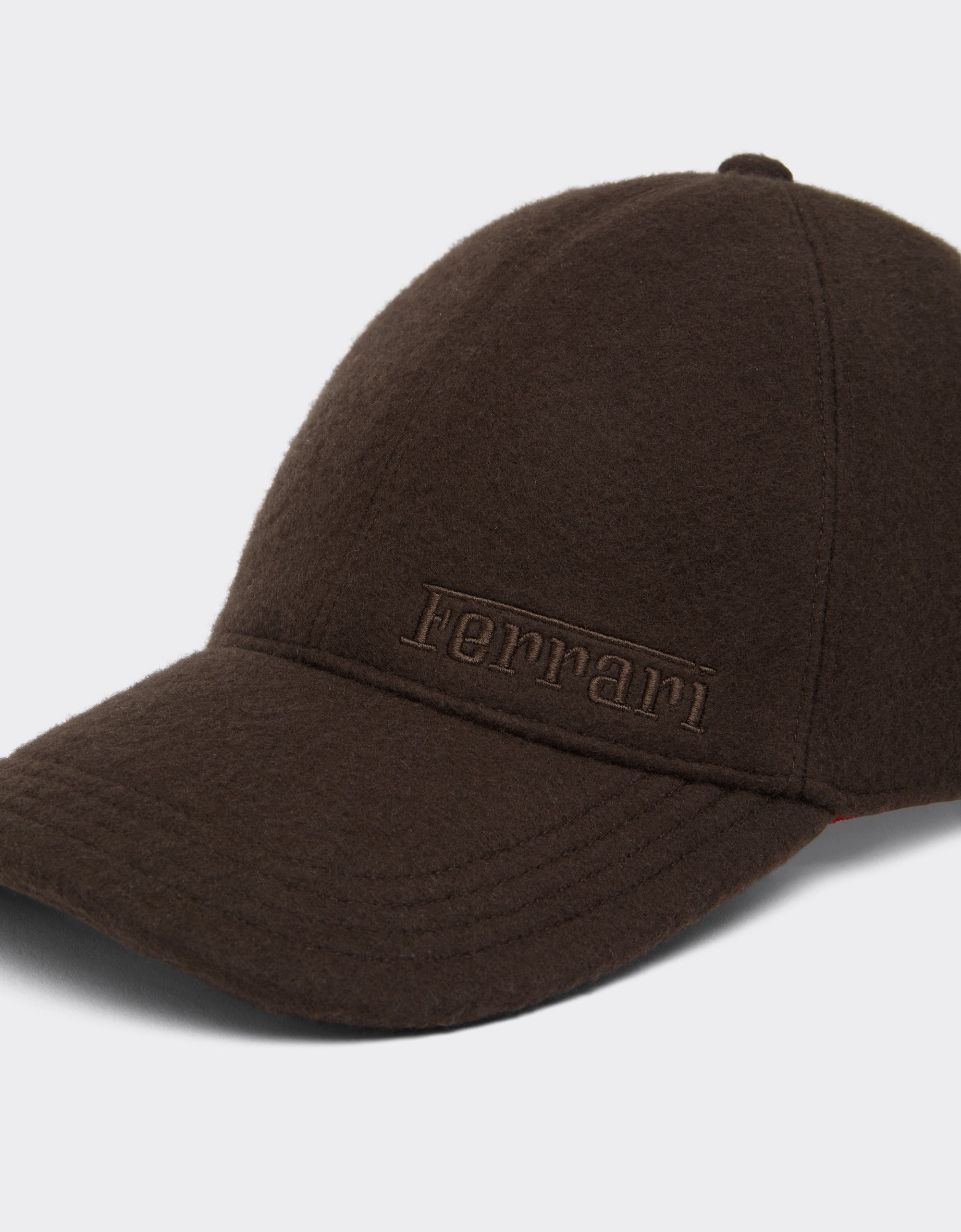 Casquette de baseball unisexe avec logo en laine - Marrone Scuro