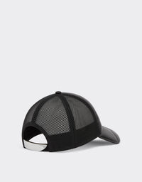 Casquette trucker unisexe matelassée en cuir - Nero
