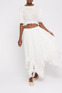 T-shirt court Candy drapé - White