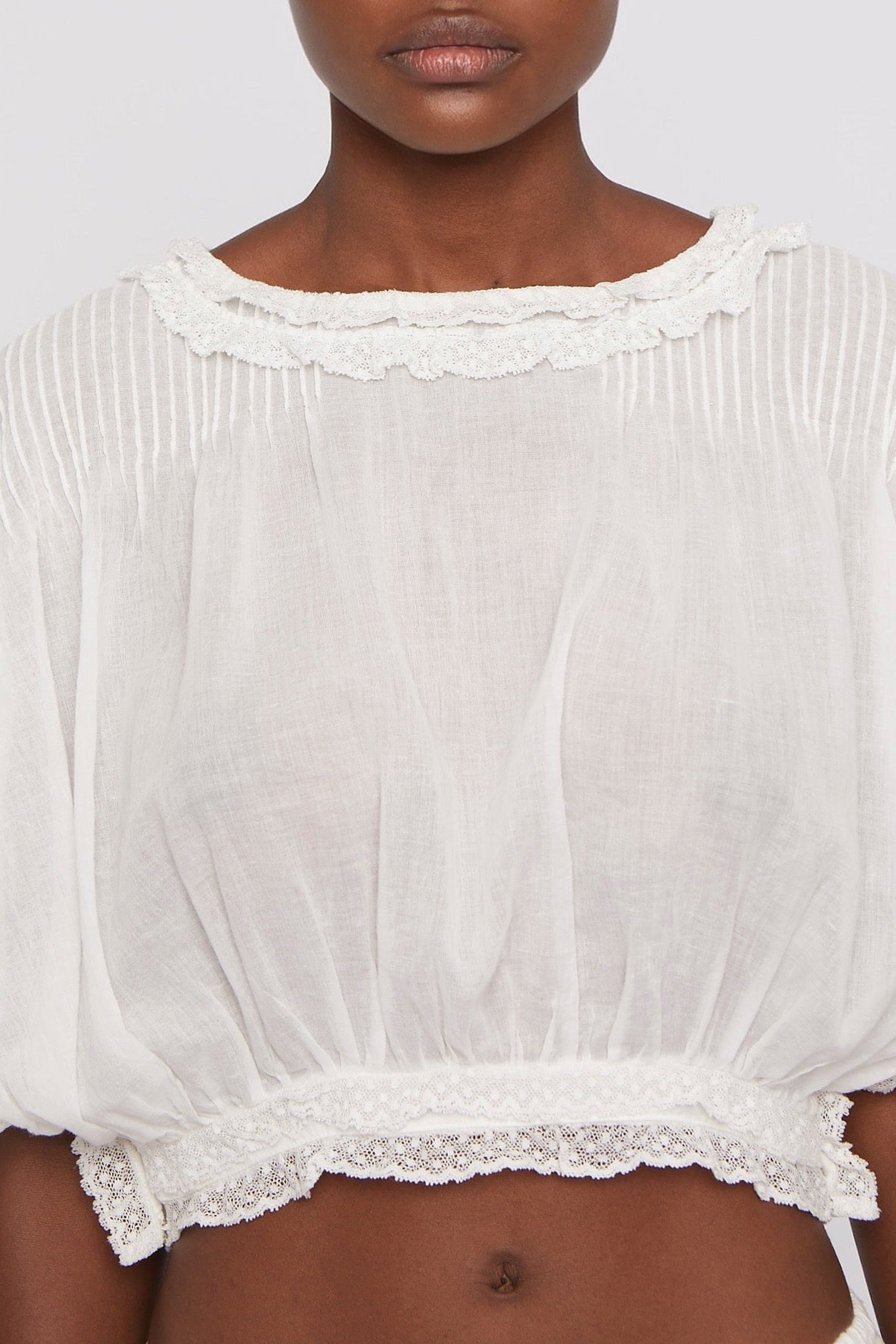 T-shirt court Candy drapé - White