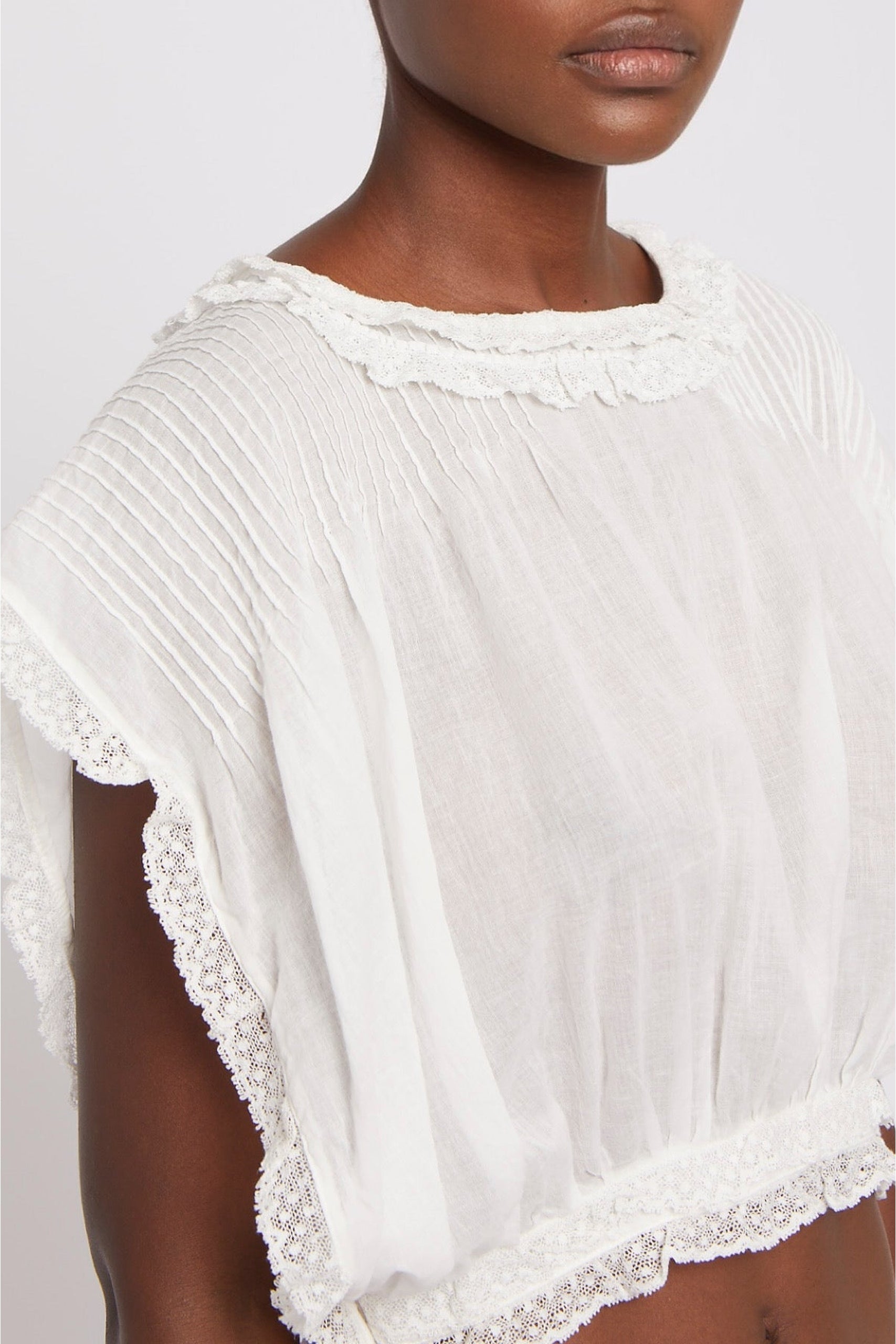 T-shirt court Candy drapé - White