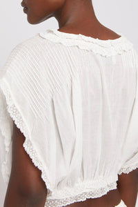 T-shirt court Candy drapé - White