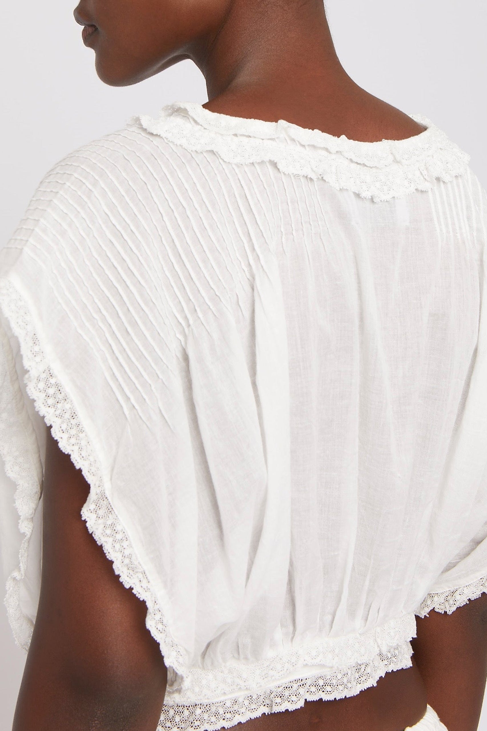 T-shirt court Candy drapé - White