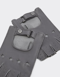 Mitaines de conduite unisexe en cuir nappa - Grigio Scuro