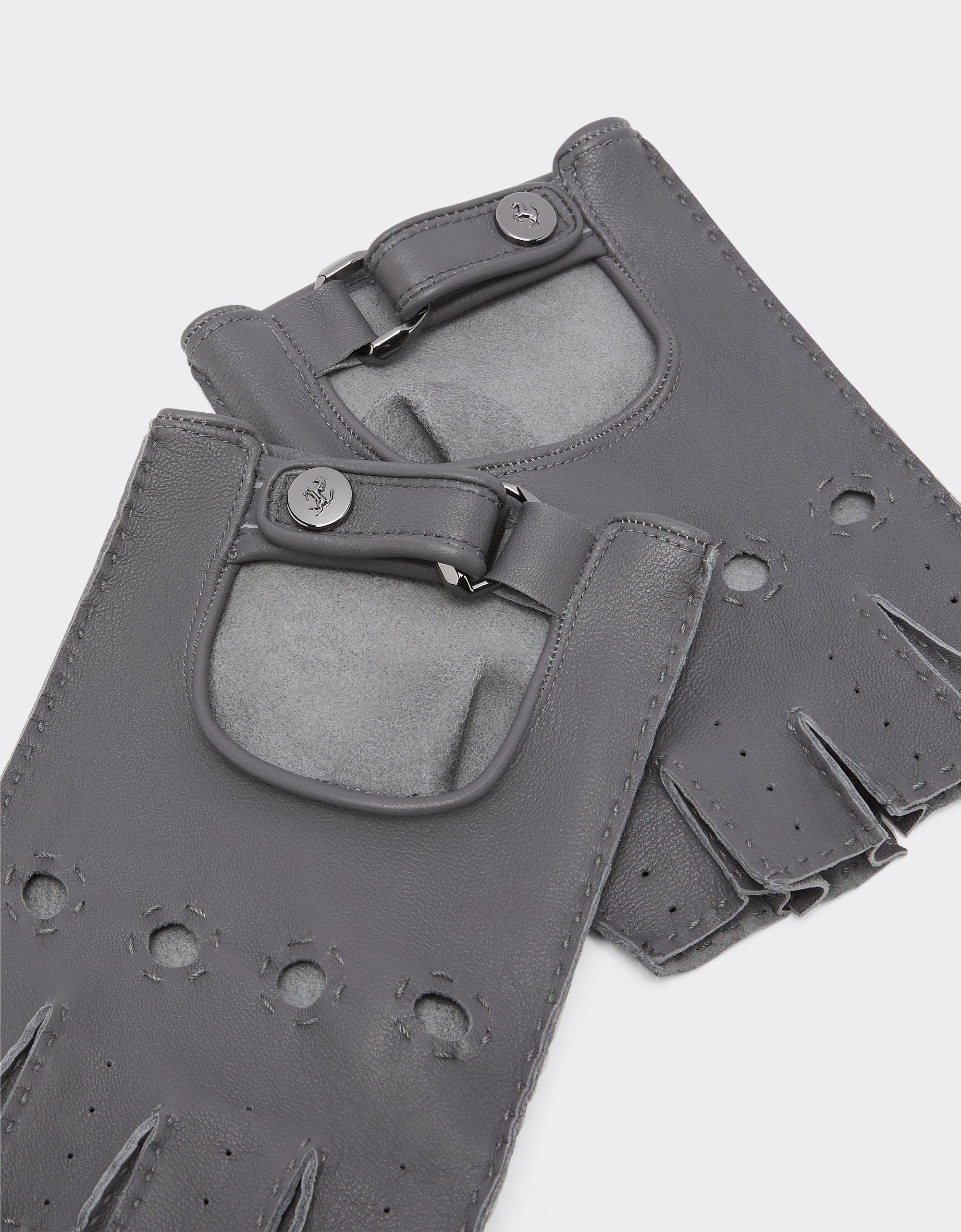 Mitaines de conduite unisexe en cuir nappa - Grigio Scuro