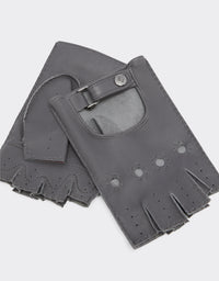 Mitaines de conduite unisexe en cuir nappa - Grigio Scuro