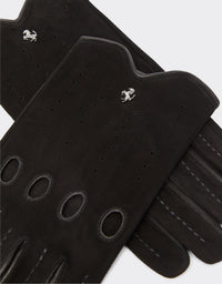 Gants de conduite unisexe en cuir et daim - Nero