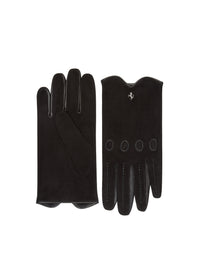 Gants de conduite unisexe en cuir et daim - Nero