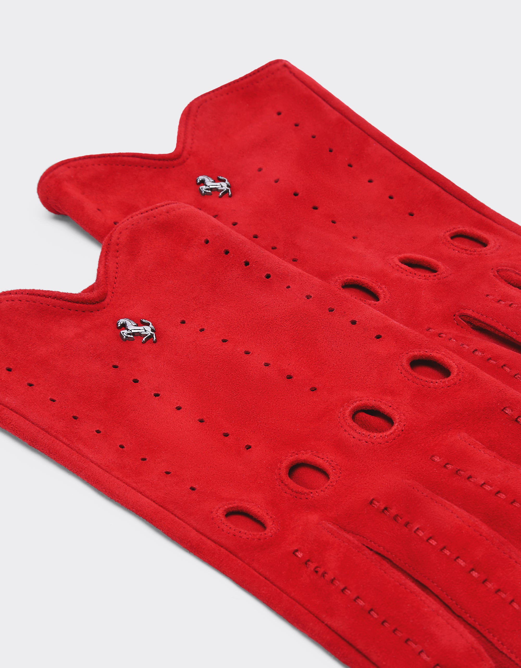 Gants de conduite unisexe en cuir et daim - Rosso Corsa