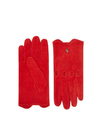 Gants de conduite unisexe en cuir et daim - Rosso Corsa