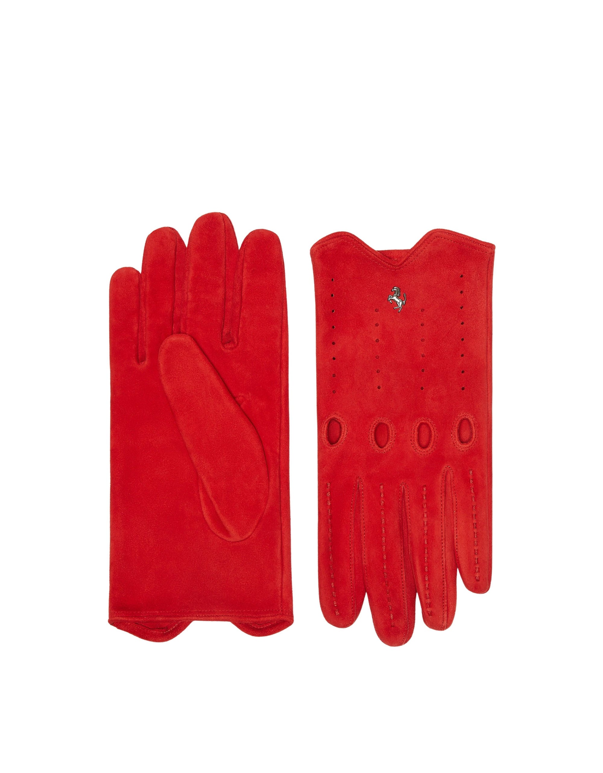 Gants de conduite unisexe en cuir et daim - Rosso Corsa
