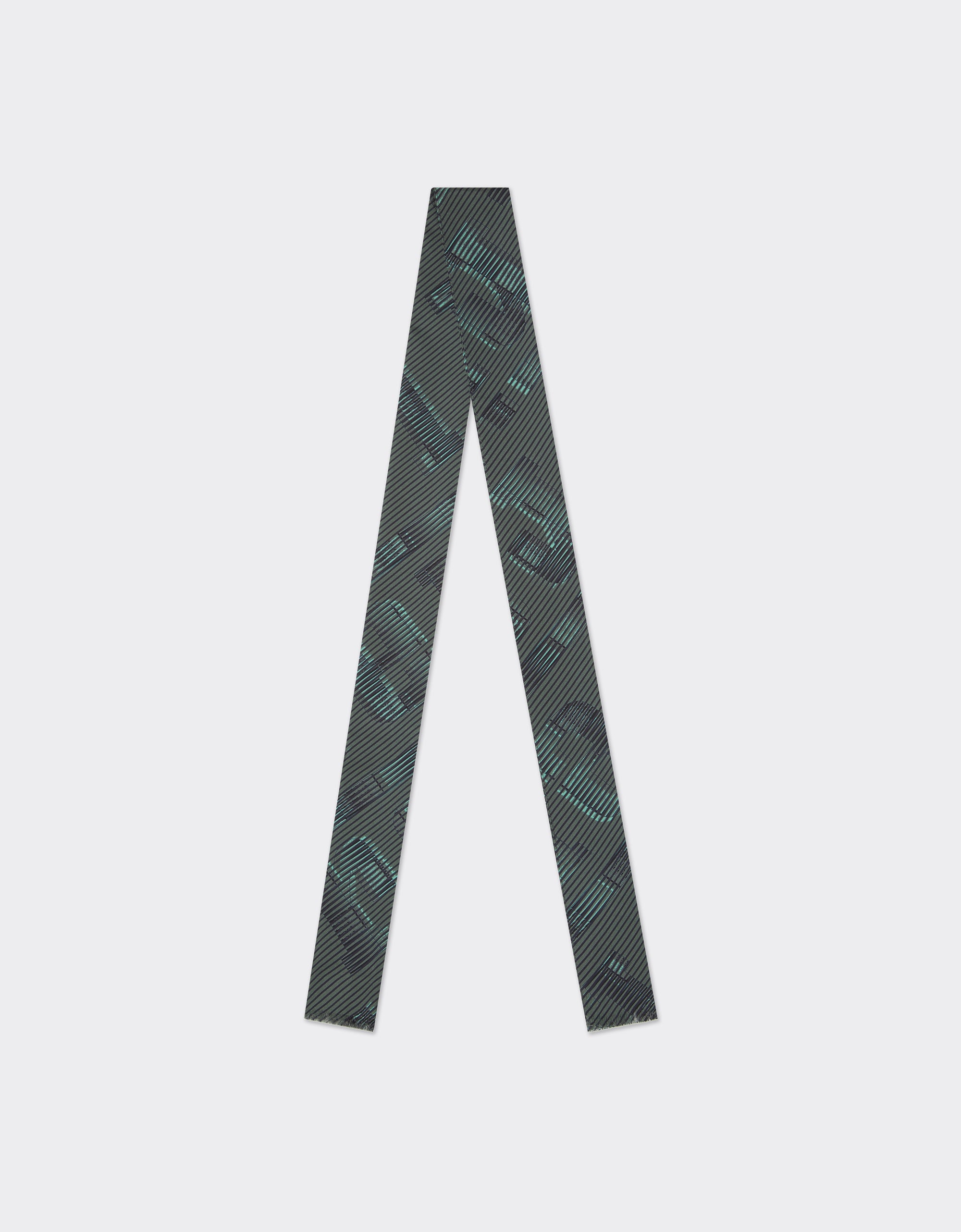 Foulard unisexe Twilly avec logo Ferrari en soie - Grigio