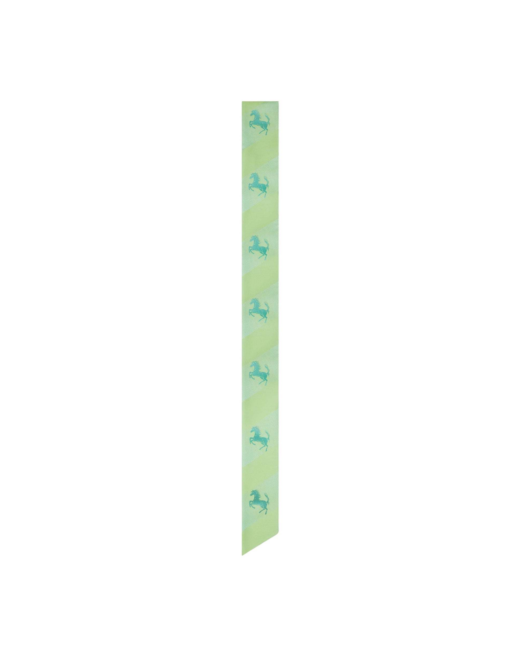 Foulard unisexe Twilly avec Cheval cabré en soie - Verde Menta