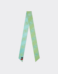 Foulard unisexe Twilly avec Cheval cabré en soie - Verde Menta