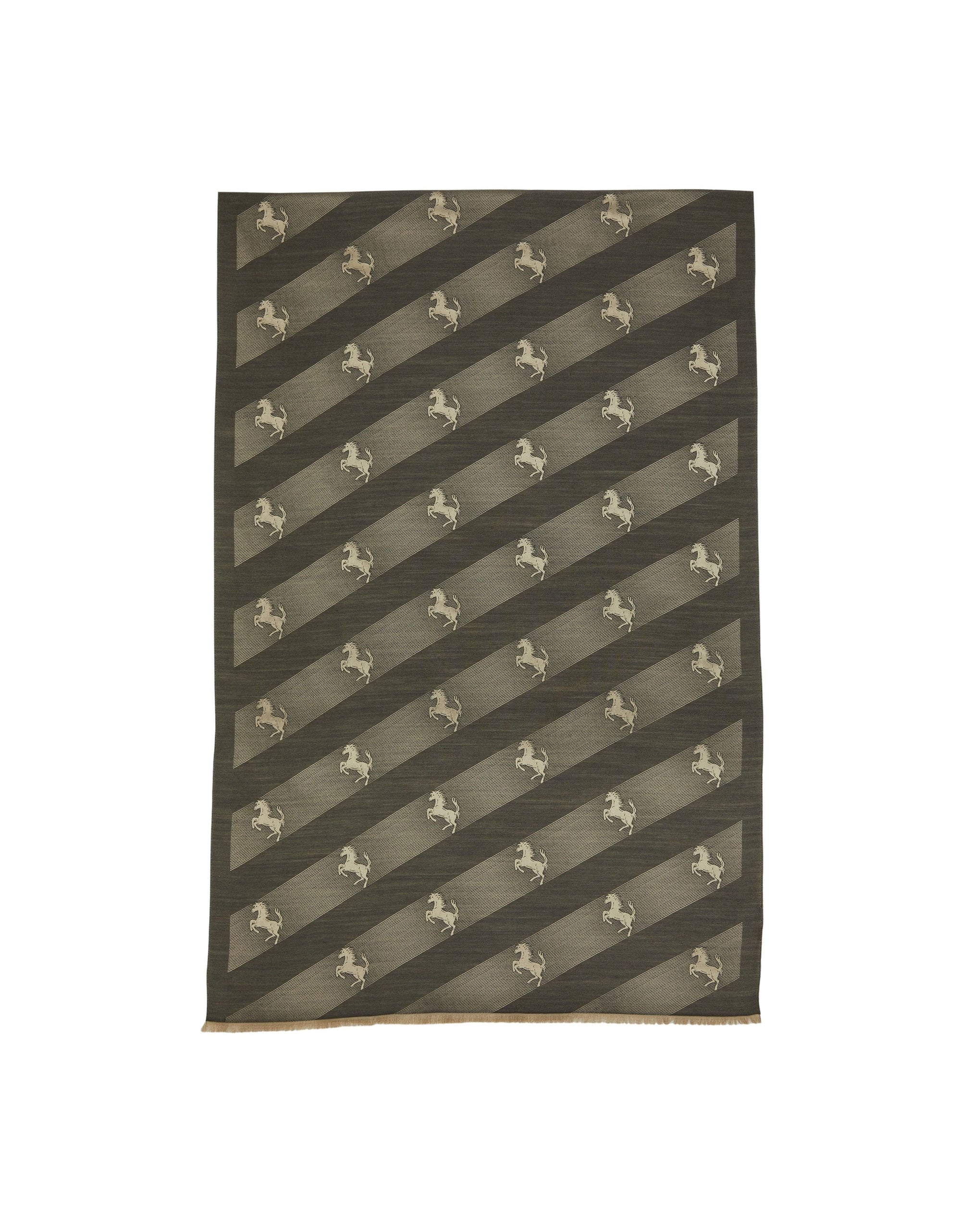 Foulard unisexe avec Cheval cabré en soie - Grigio Scuro
