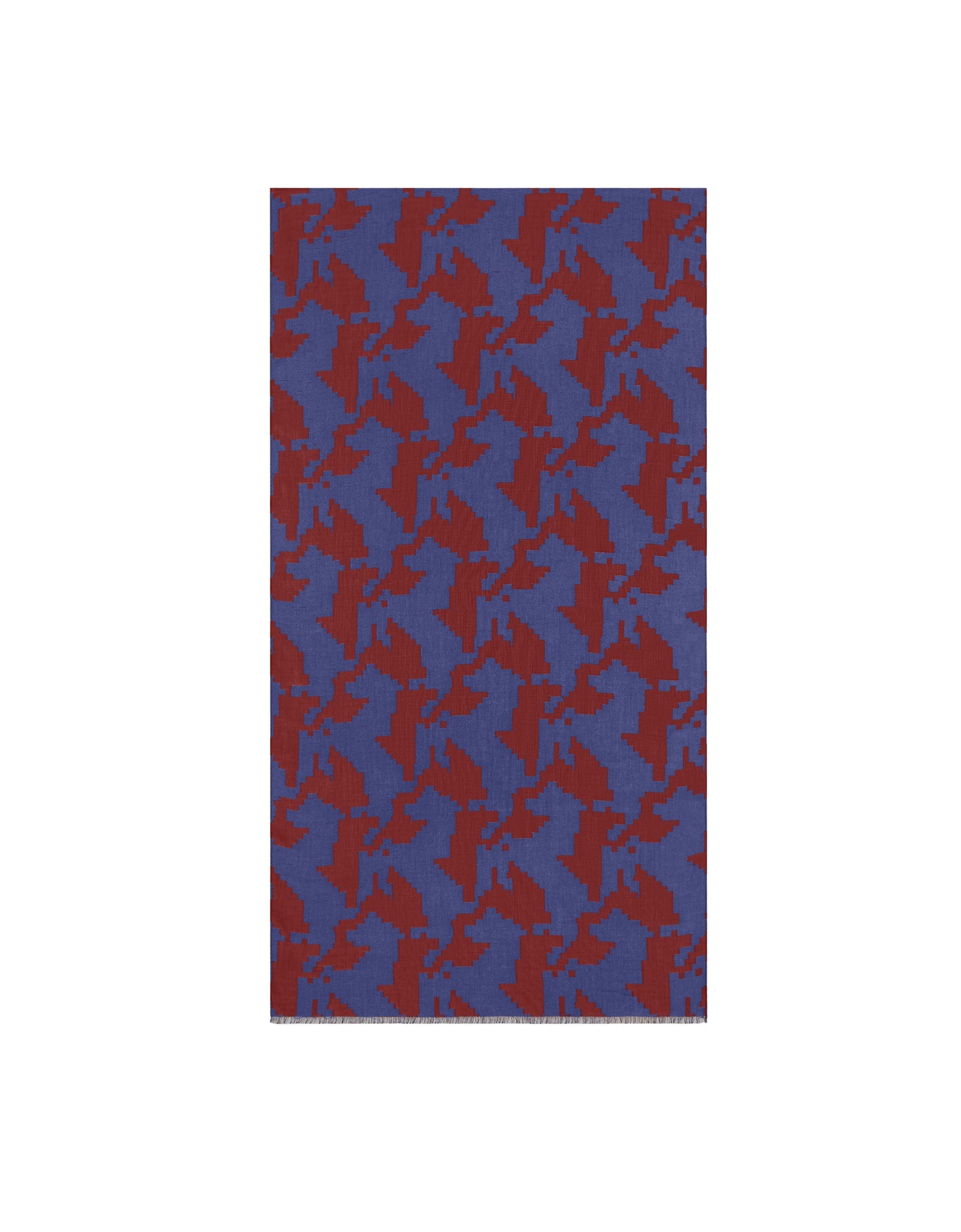 Écharpe unisexe avec motif Cavallino Rampante Pixel - Bordeaux