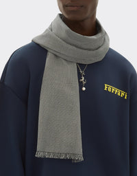 Foulard unisexe avec Cheval cabré en soie - Nero