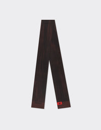 Foulard unisexe Twilly avec imprimé brossé en soie - Marrone Scuro