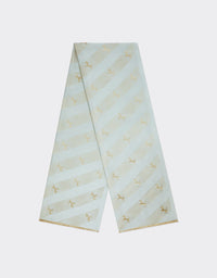 Foulard unisexe avec Cheval cabré en soie - Azzurro
