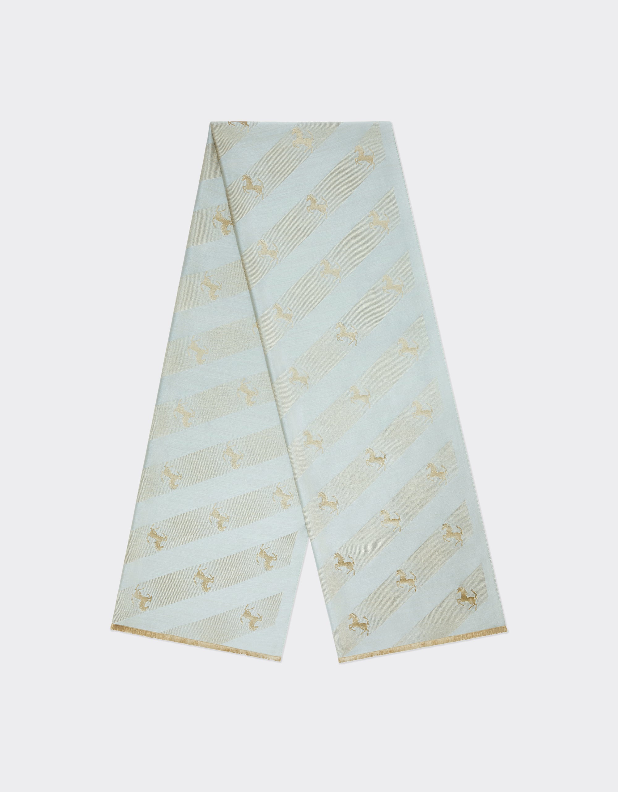Foulard unisexe avec Cheval cabré en soie - Azzurro