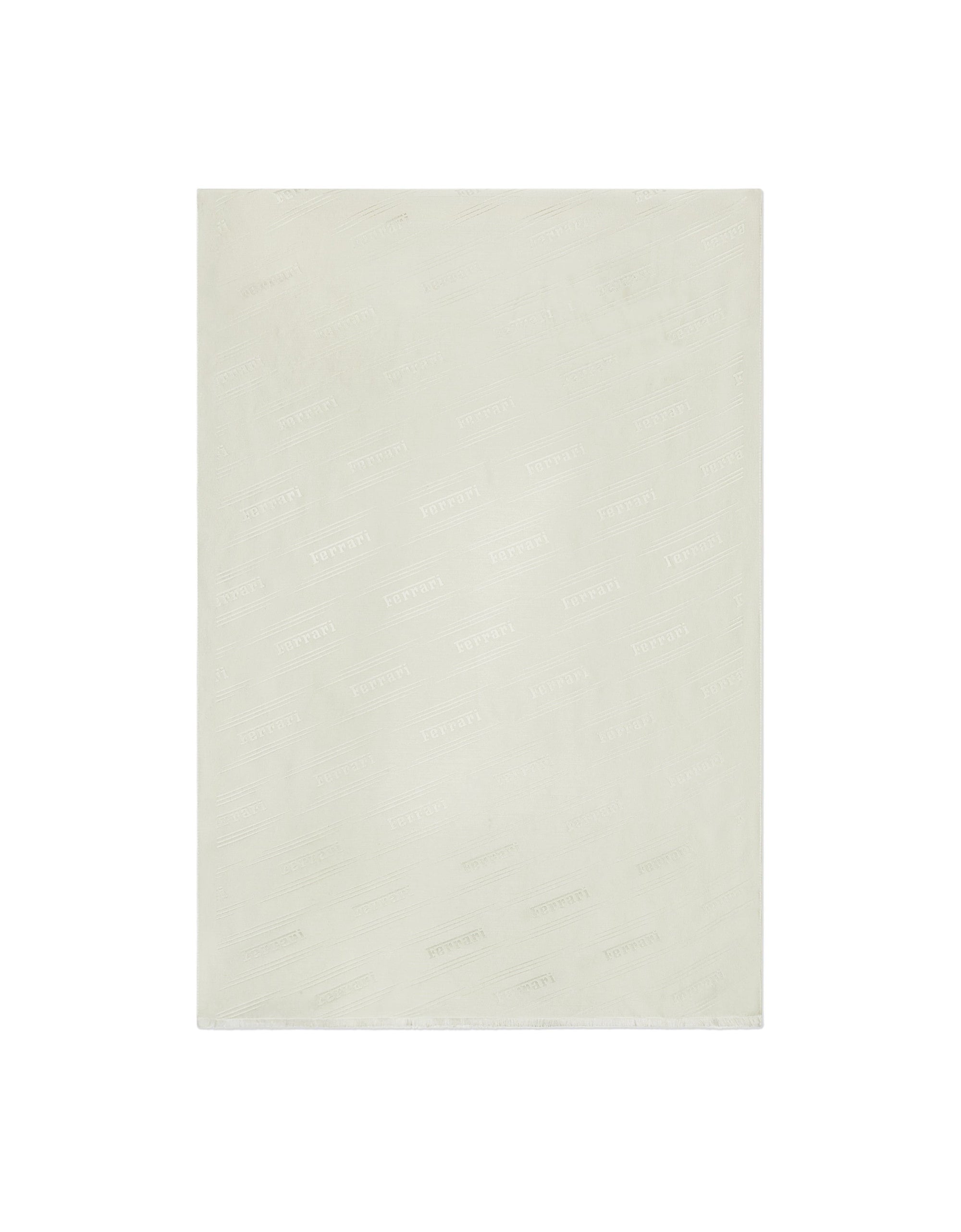Foulard unisexe avec logo Ferrari en soie - Bianco
