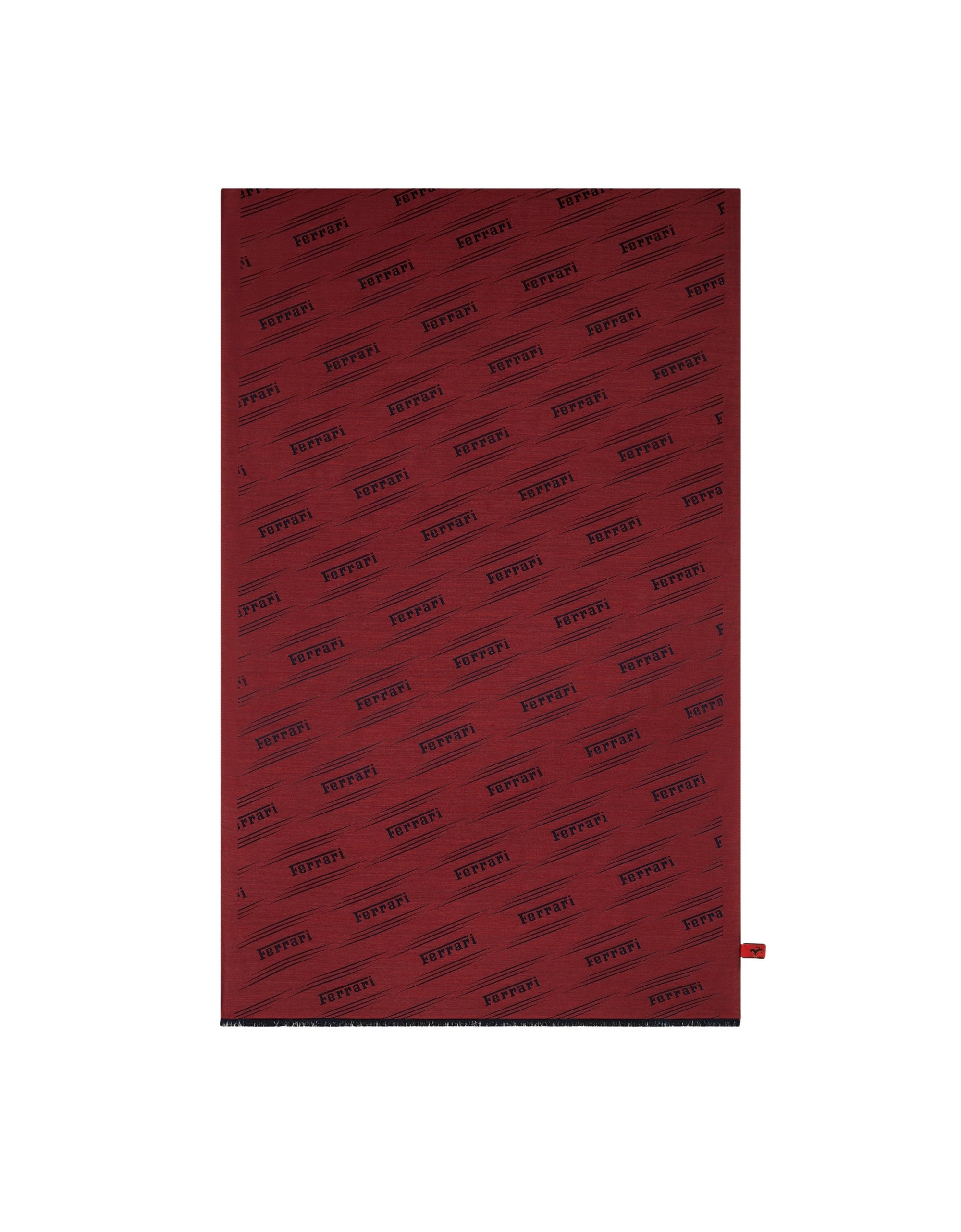 Foulard unisexe avec logo Ferrari en soie - Bordeaux