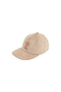 Casquette à logo en daim - Pale Fawn