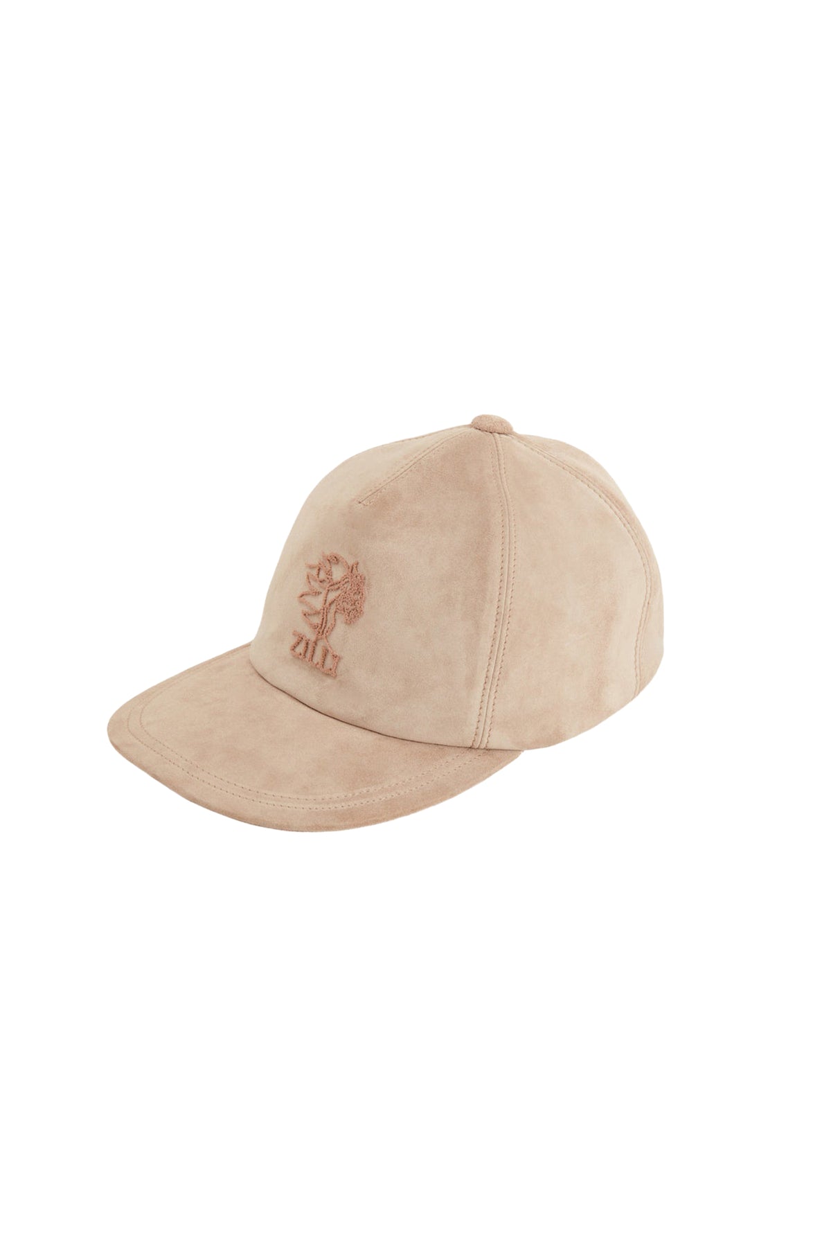 Casquette à logo en daim - Pale Fawn