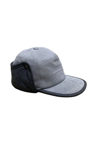 Casquette avec protège-oreilles en cuir - Gris