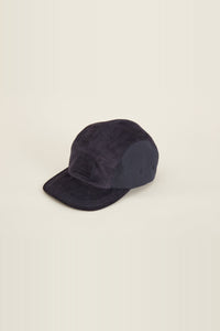 Velvet and linen blend cap - Ink