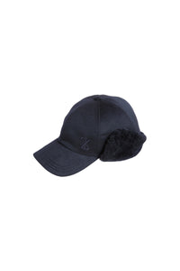 Casquette à logo en cachemire et shearling - Dark Navy