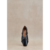 Cara ballerinas in leather - Black