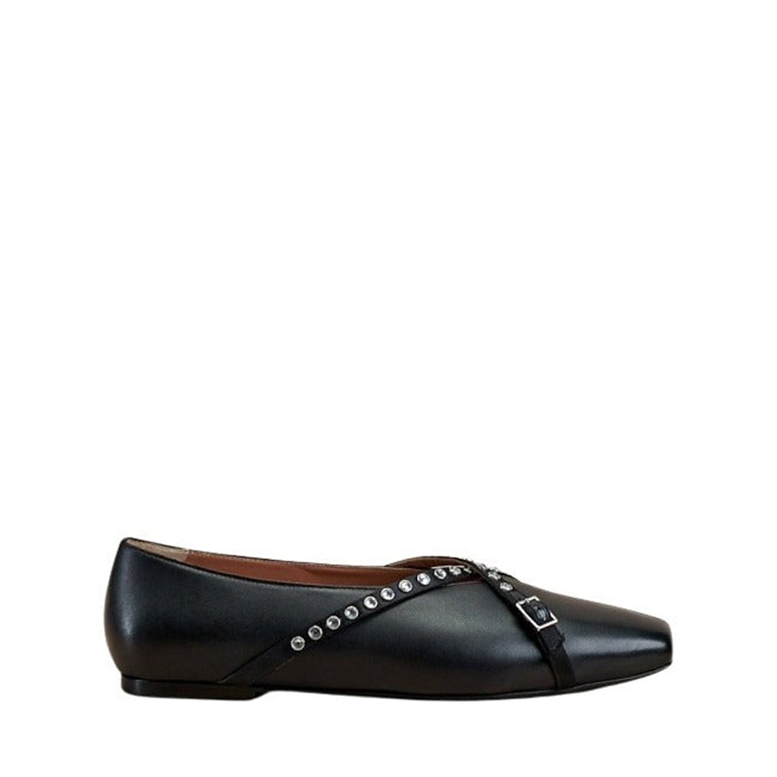 Cara ballerinas in leather - Black