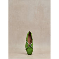 Ballerinas Cara - Dollar green satin