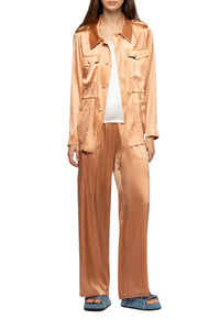 Pantalon Bazra cargo ample en soie - Camel