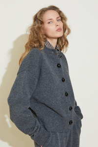 ZNOSTOCK_GREY CARDIGAN KALE - Grey