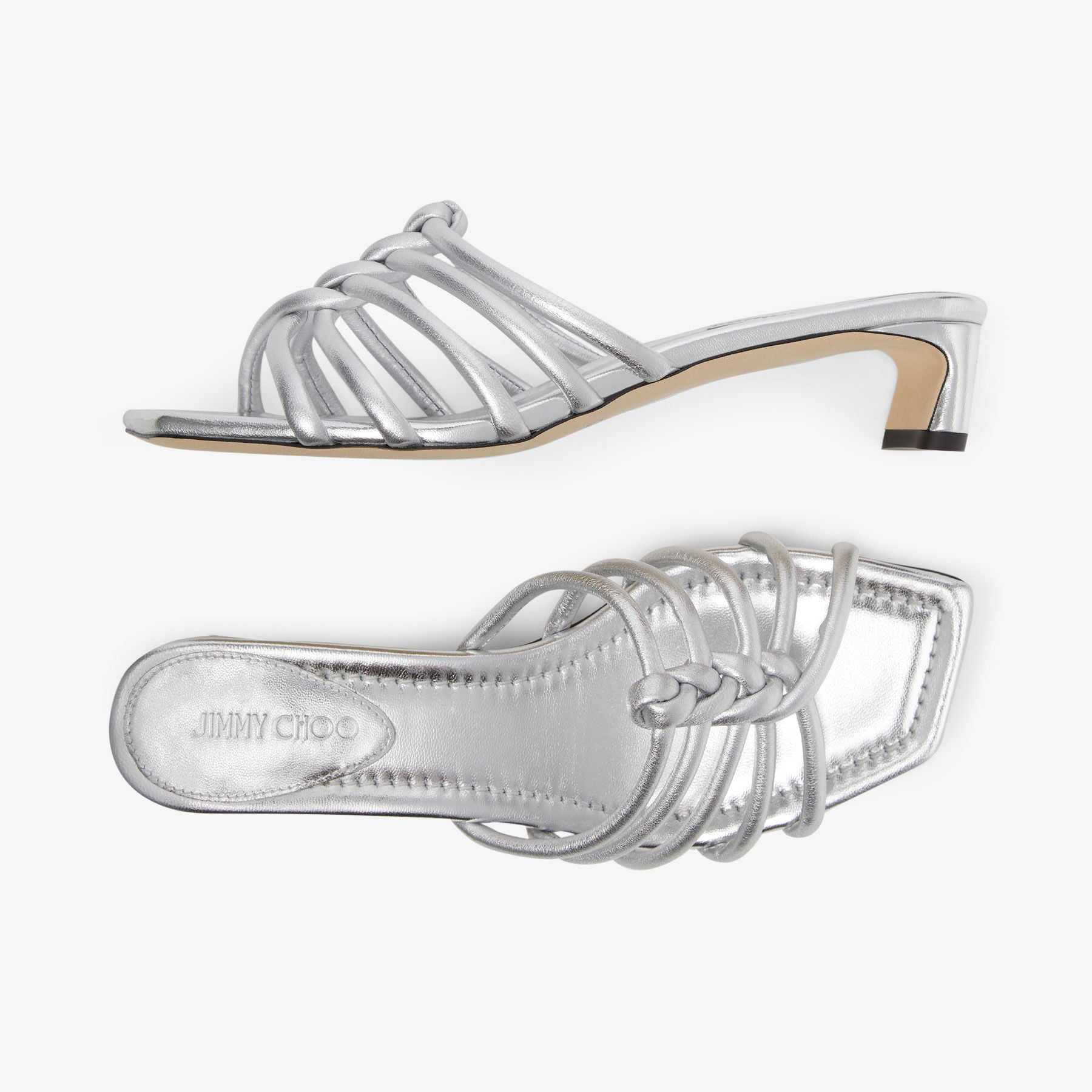 Mules Carmel 35 en cuir - Silver