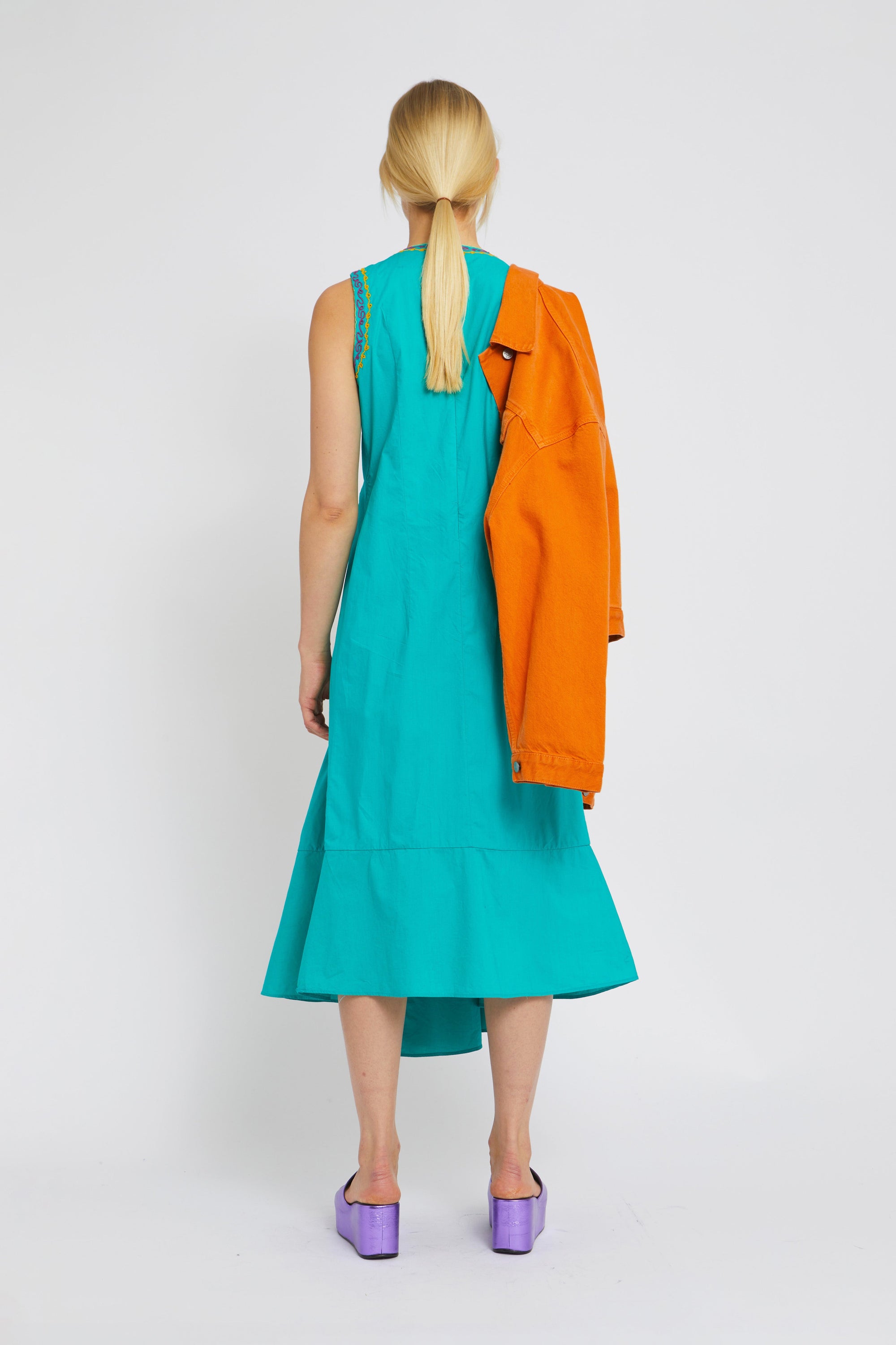Robe Carmen sans manches - Blue