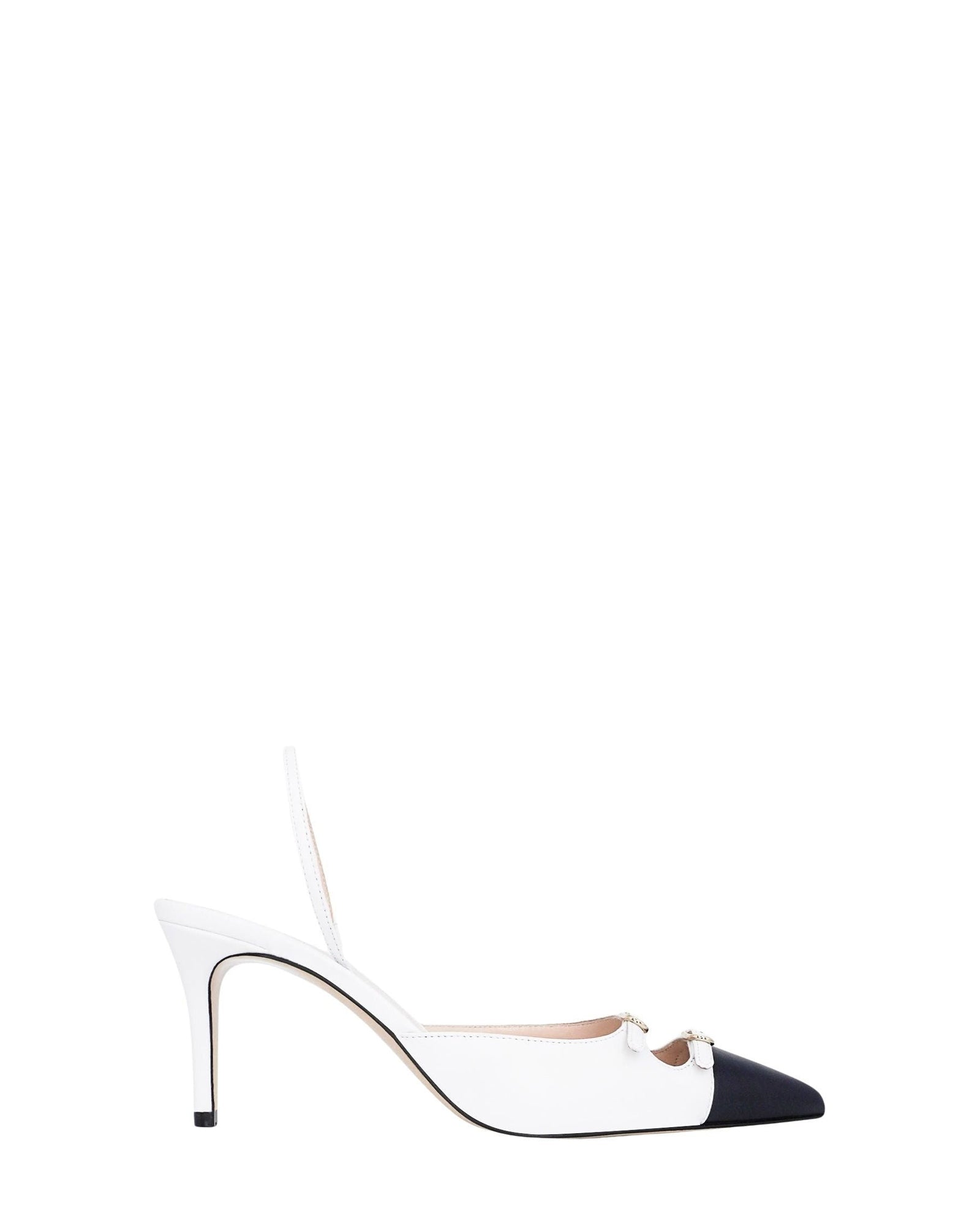 Escarpins slingback Caroline 75 en cuir - White Navy