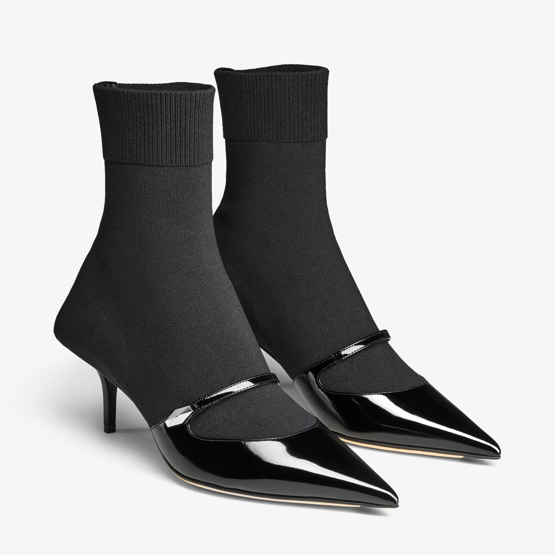 Bottines Carolyn 60 à cuir et maille - Black Intense