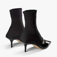 Bottines Carolyn 60 à cuir et maille - Black Intense