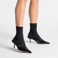 Bottines Carolyn 60 à cuir et maille - Black Intense
