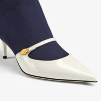 Bottines Carolyn 60 en cuir et maille - Latte & Navy