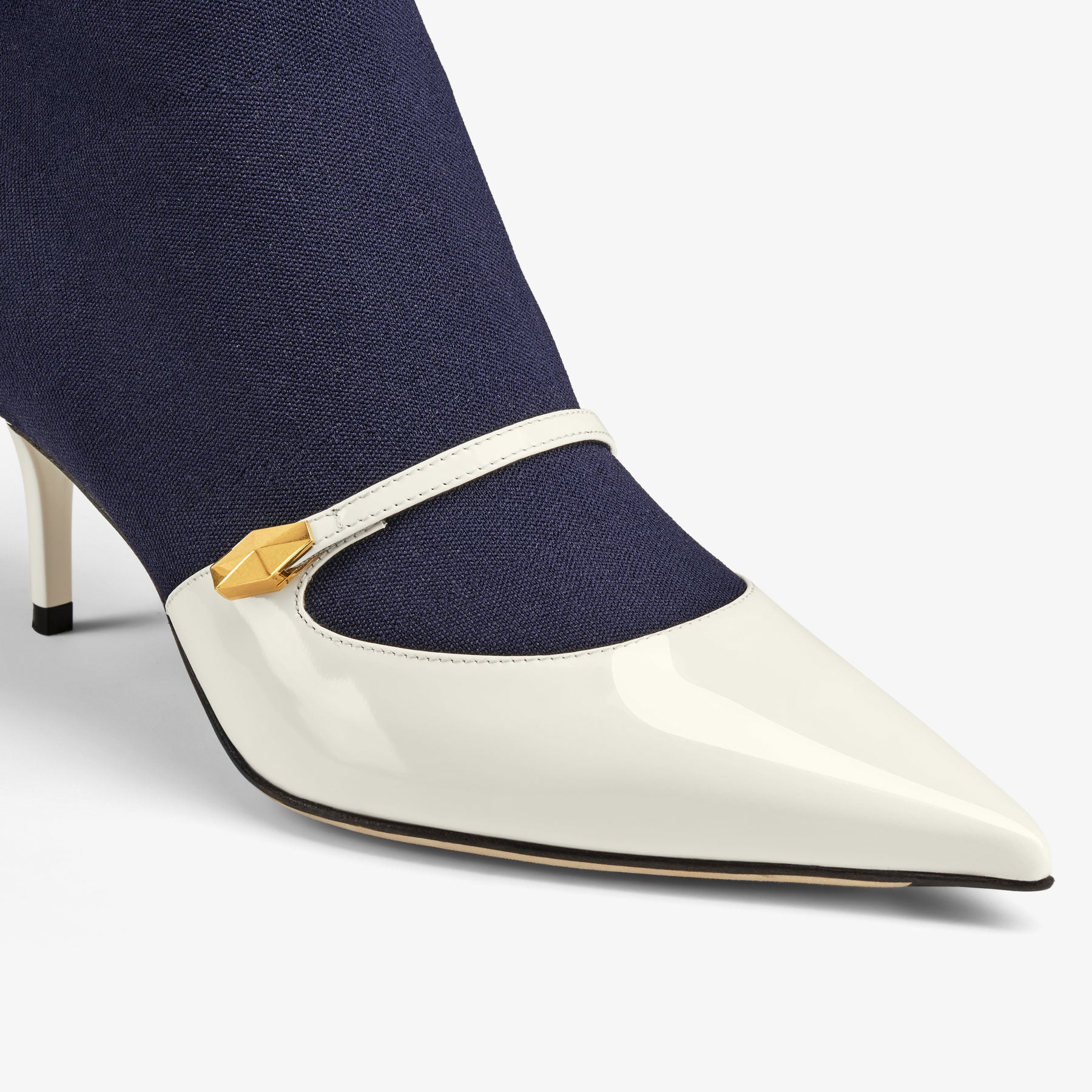Bottines Carolyn 60 en cuir et maille - Latte & Navy