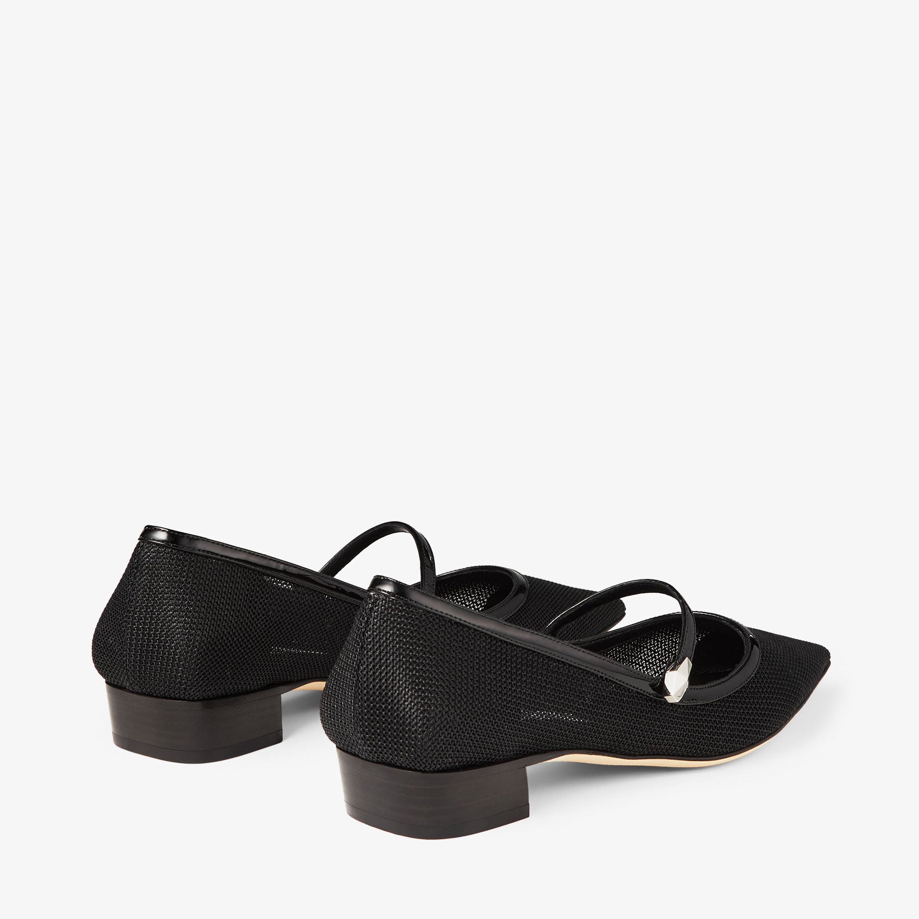 Ballerines Carolyn en mesh 3D et cuir verni - Noir